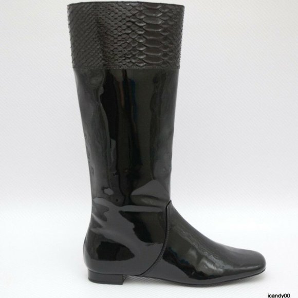 Coach FRESNA Patent Leather Knee-High Boot Black 6 - Picture 2 of 8